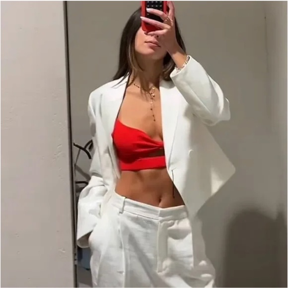 Zara Cropped Double Breasted Blazer NWT - Picture 2 of 15